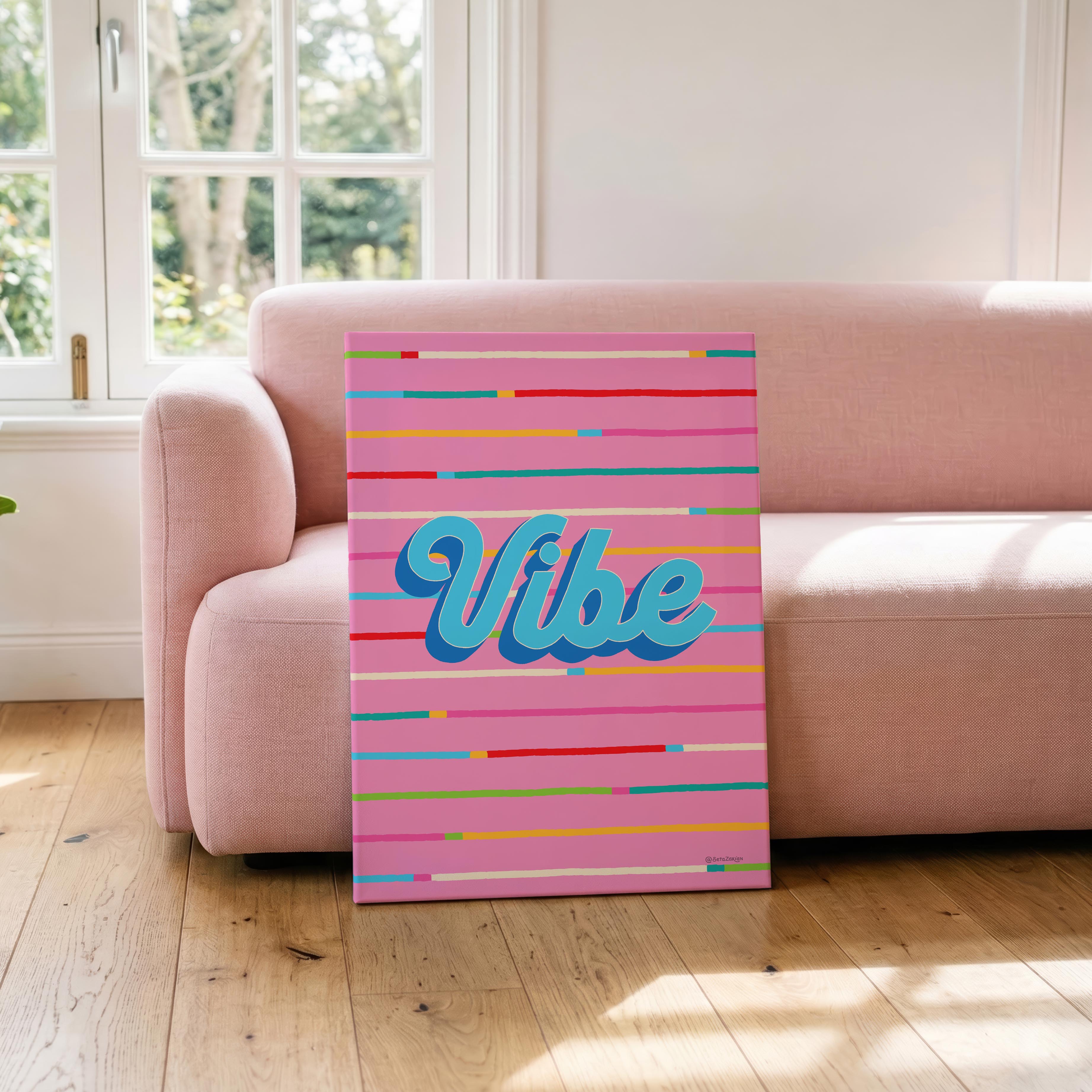Vibe Stripe Hype 2 - Seta Zakian - Framed Canvas Wall Art Print | House Prints