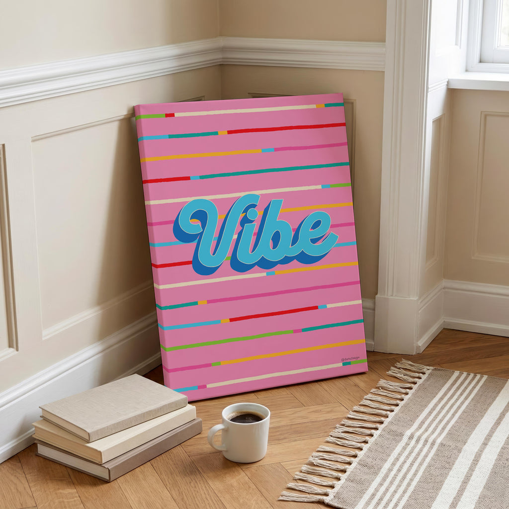 Vibe Stripe Hype 2 - Seta Zakian - Framed Canvas Wall Art Print | House Prints