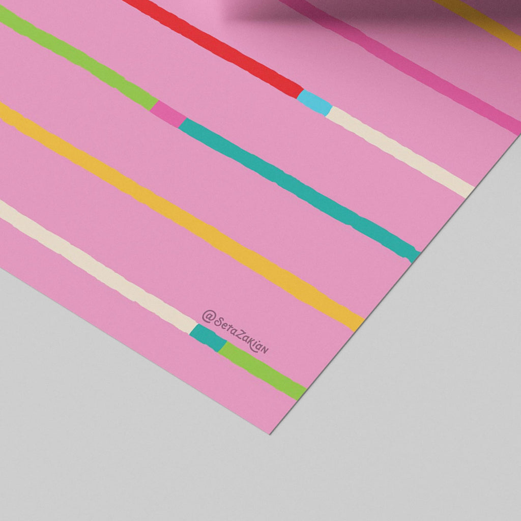 Vibe Stripe Hype 2 - Seta Zakian - Rolled Poster Wall Art Print | House Prints
