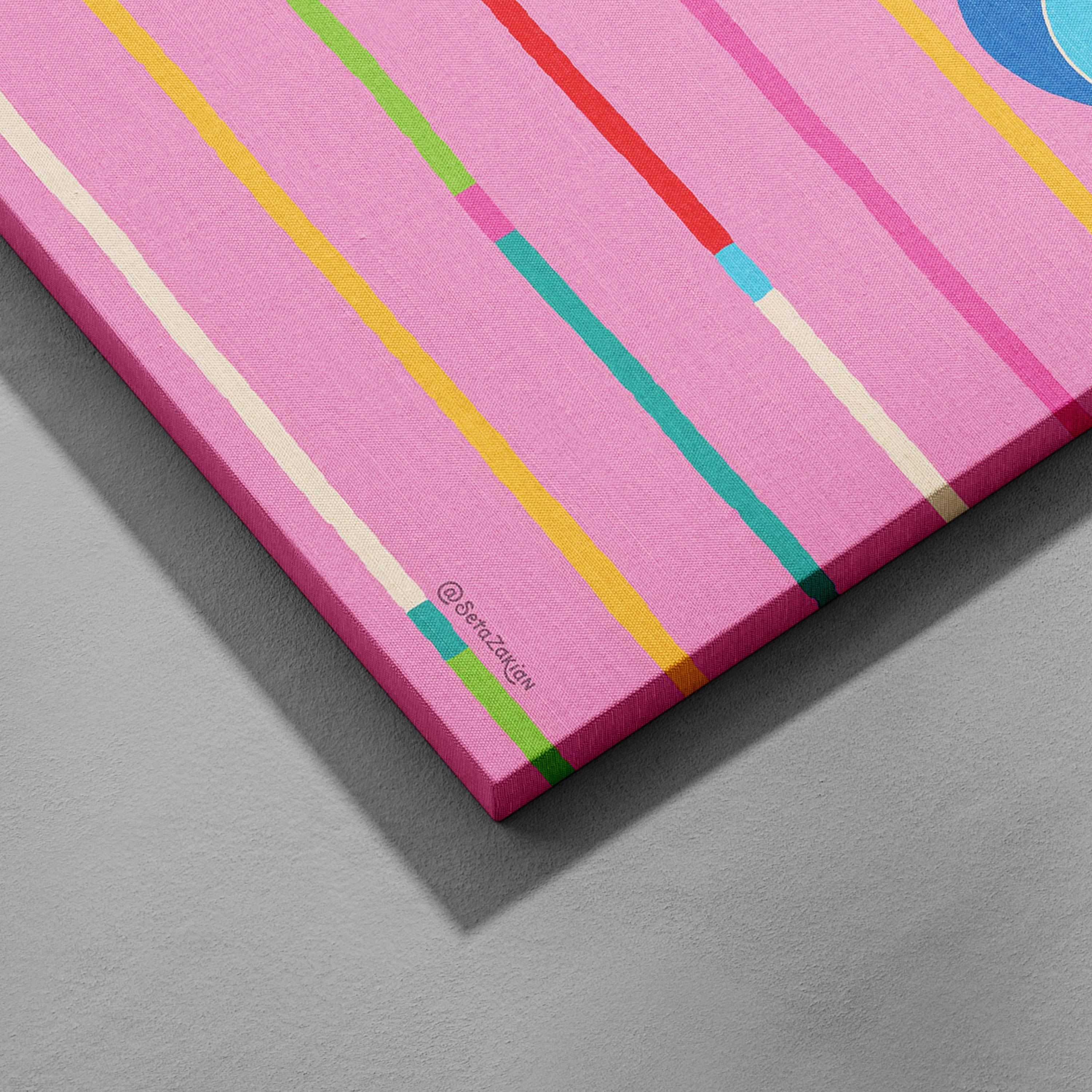 Vibe Stripe Hype 2 - Seta Zakian - Framed Canvas Wall Art Print | House Prints