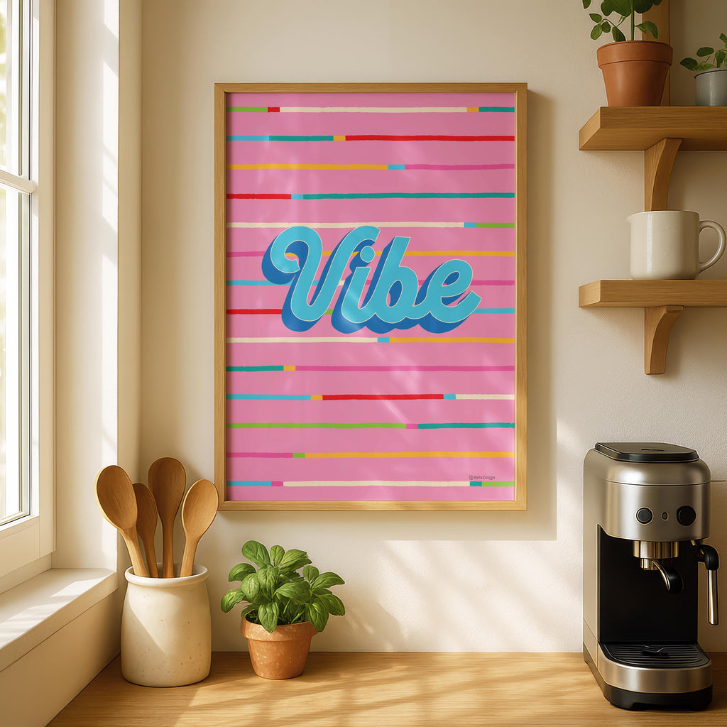 Vibe Stripe Hype 2 - Seta Zakian - Rolled Poster Wall Art Print | House Prints