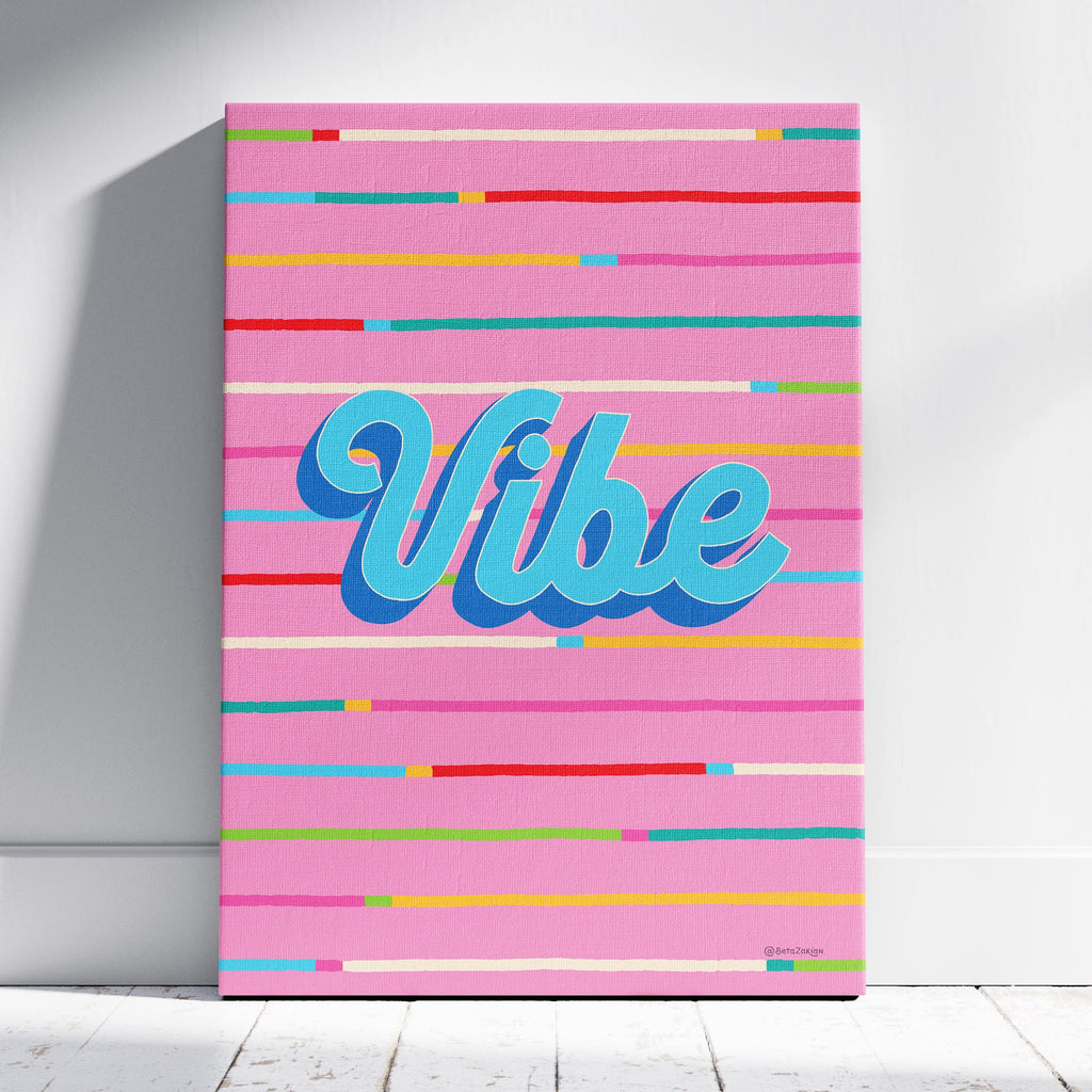 Vibe Stripe Hype 2 - Seta Zakian - Framed Canvas Wall Art Print | House Prints