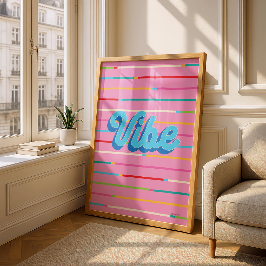 Vibe Stripe Hype 2 - Seta Zakian - Rolled Poster Wall Art Print | House Prints