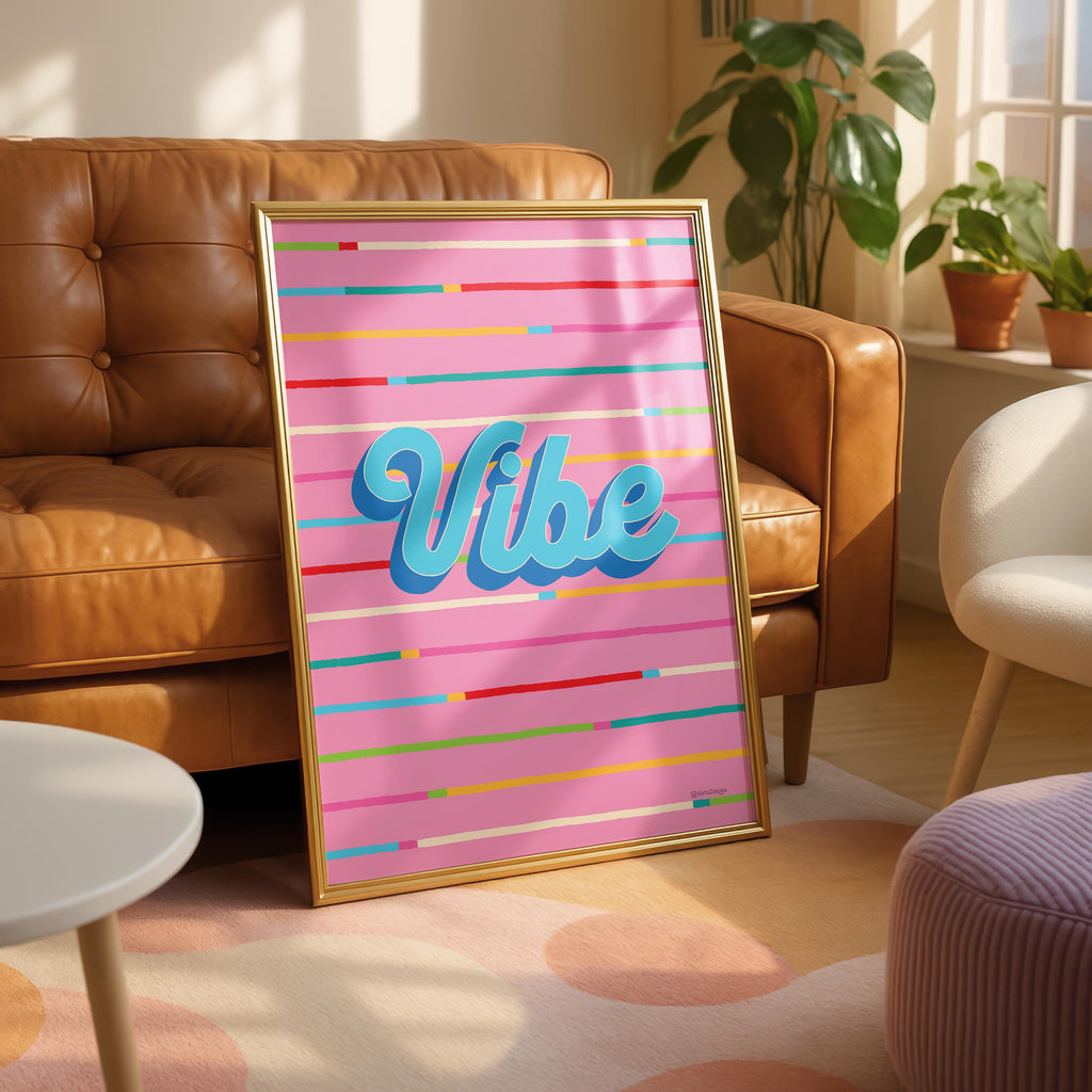 Vibe Stripe Hype 2 - Seta Zakian - Rolled Poster Wall Art Print | House Prints