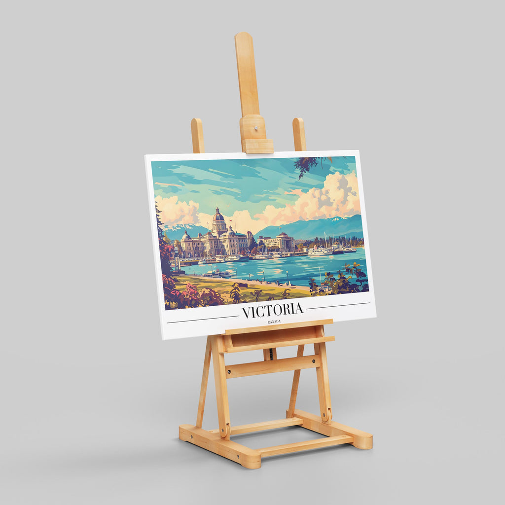Victoria Harbour Canada World Travel - Framed Canvas Wall Art Print | House Prints