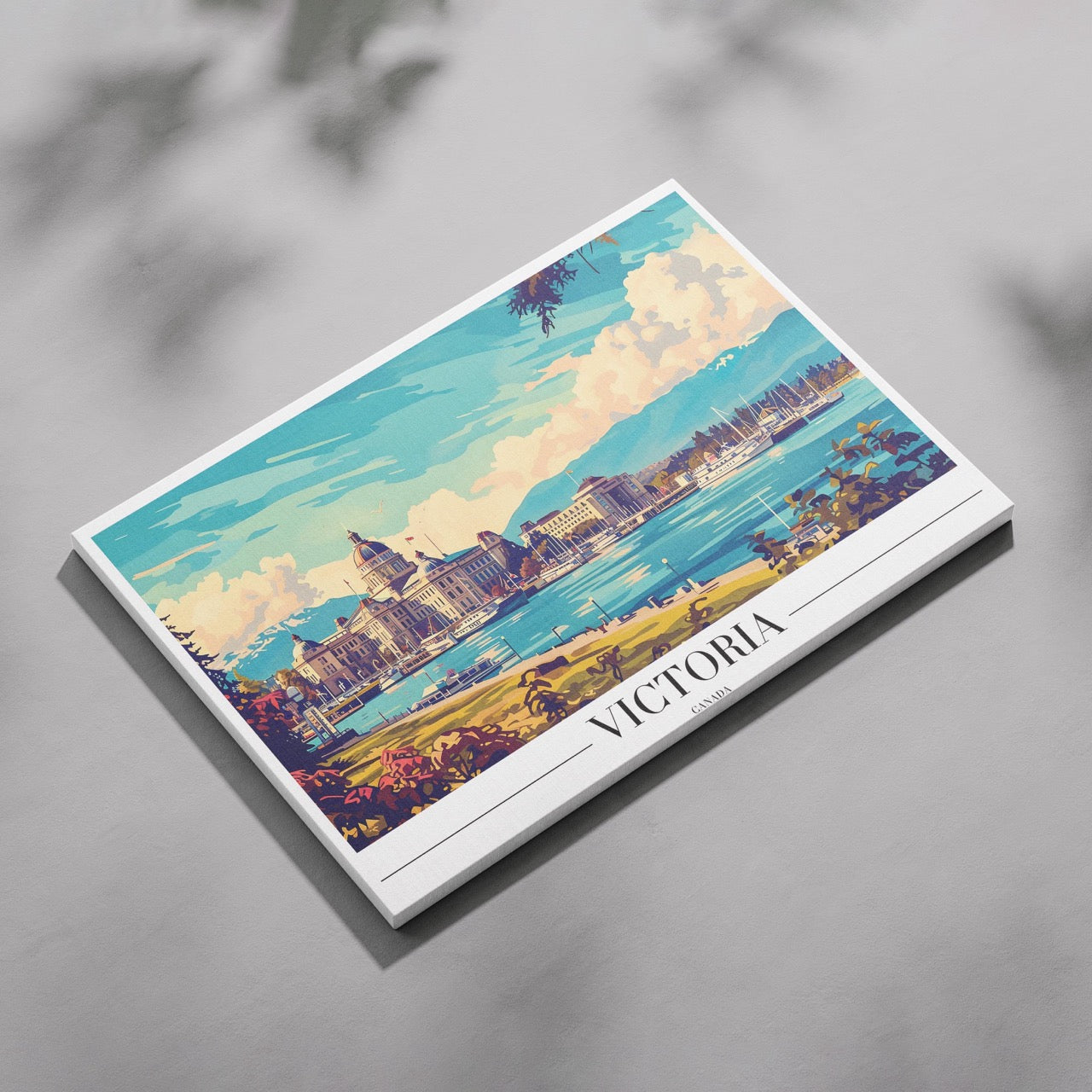 Victoria Harbour Canada World Travel - Framed Canvas Wall Art Print | House Prints