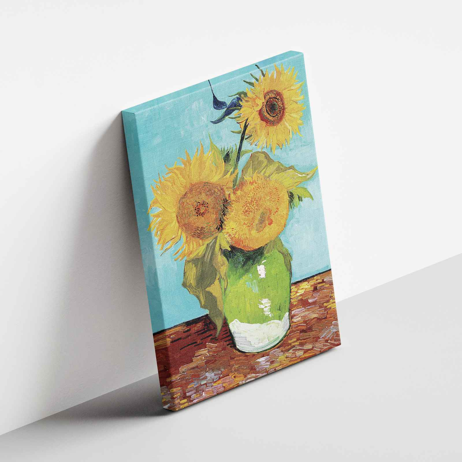 Vase with Three Sunflowers - Vincent van Gogh - Framed Canvas Wall Art Print - House Prints