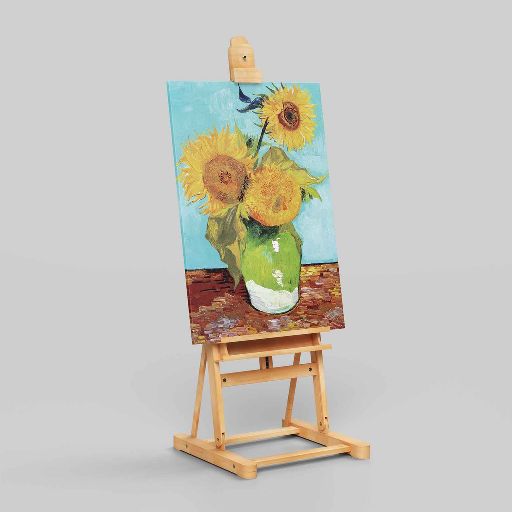 Vase with Three Sunflowers - Vincent van Gogh - Framed Canvas Wall Art Print | House Prints