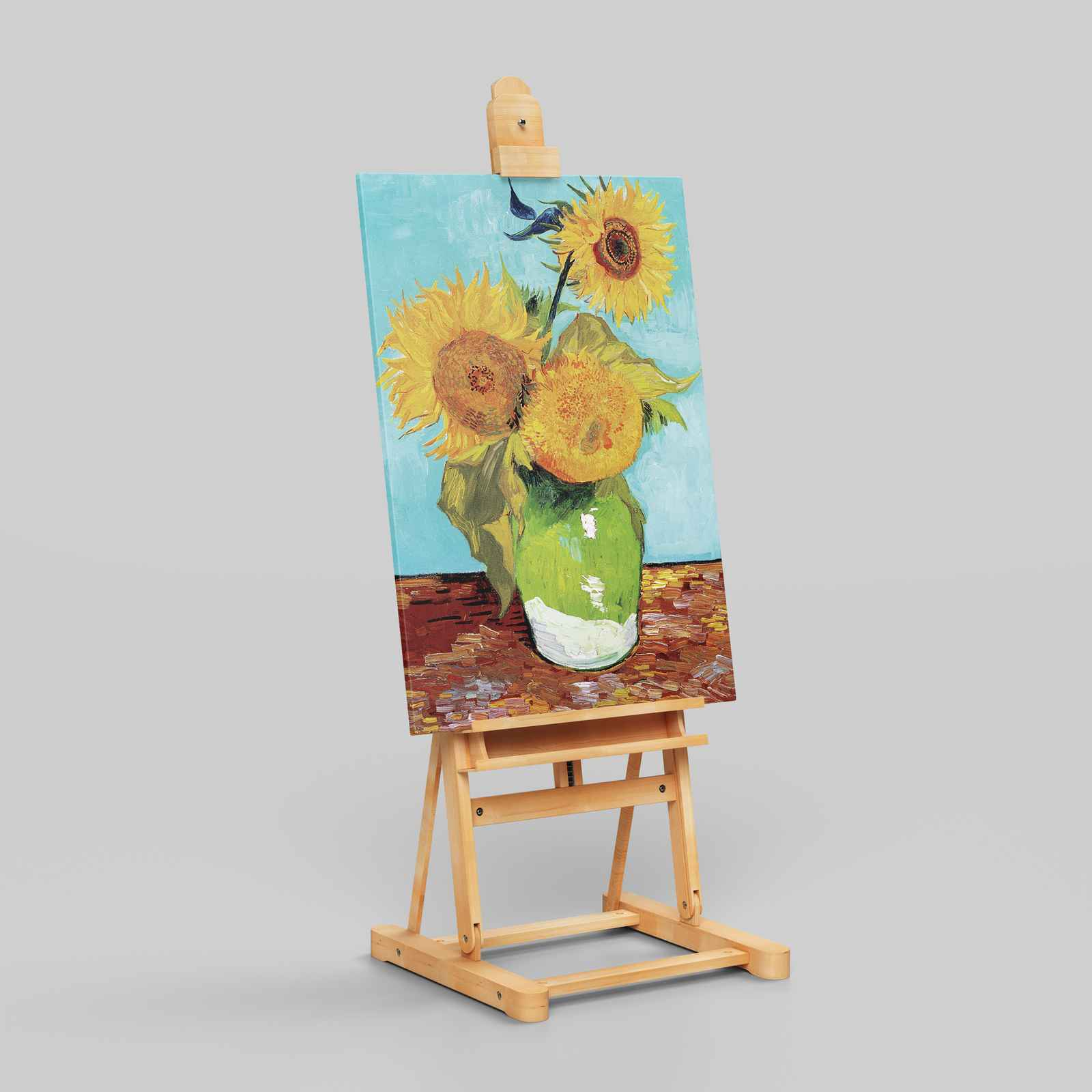 Vase with Three Sunflowers - Vincent van Gogh - Framed Canvas Wall Art Print - House Prints