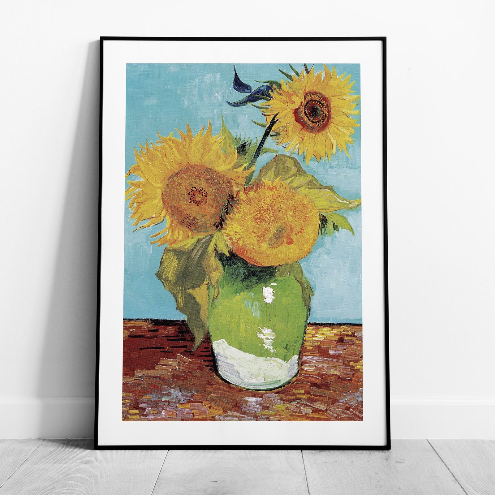 Vase with Three Sunflowers - Vincent van Gogh - Rolled Poster Wall Art Print - House Prints