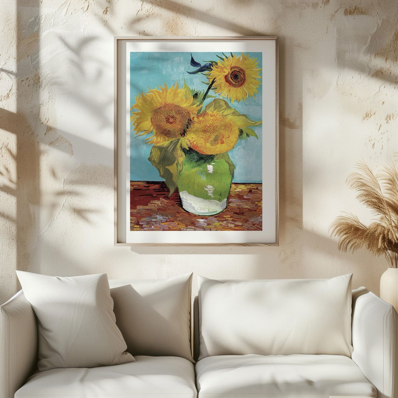 Vase with Three Sunflowers - Vincent van Gogh - Rolled Poster Wall Art Print - House Prints