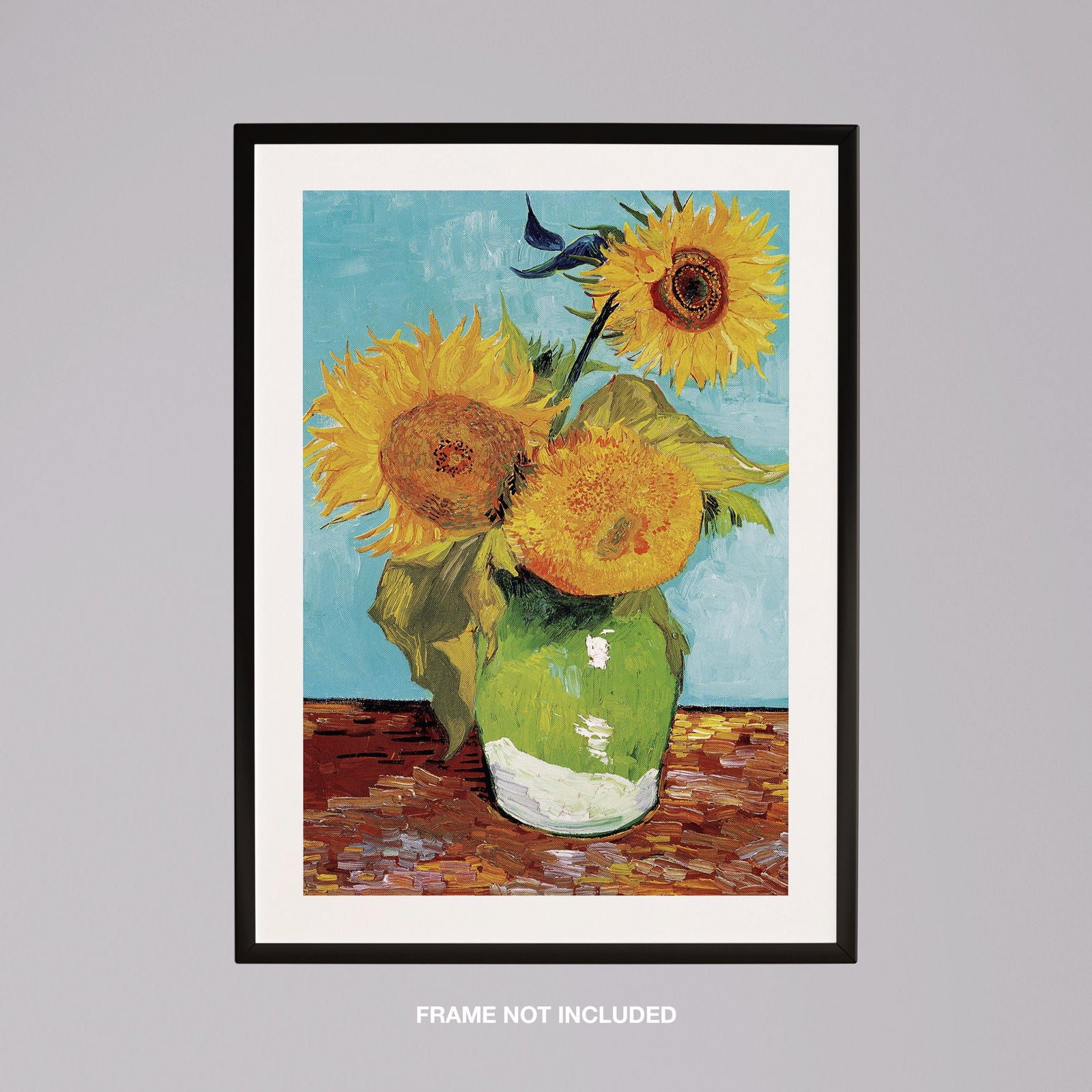Vase with Three Sunflowers - Vincent van Gogh - Rolled Poster Wall Art Print - House Prints