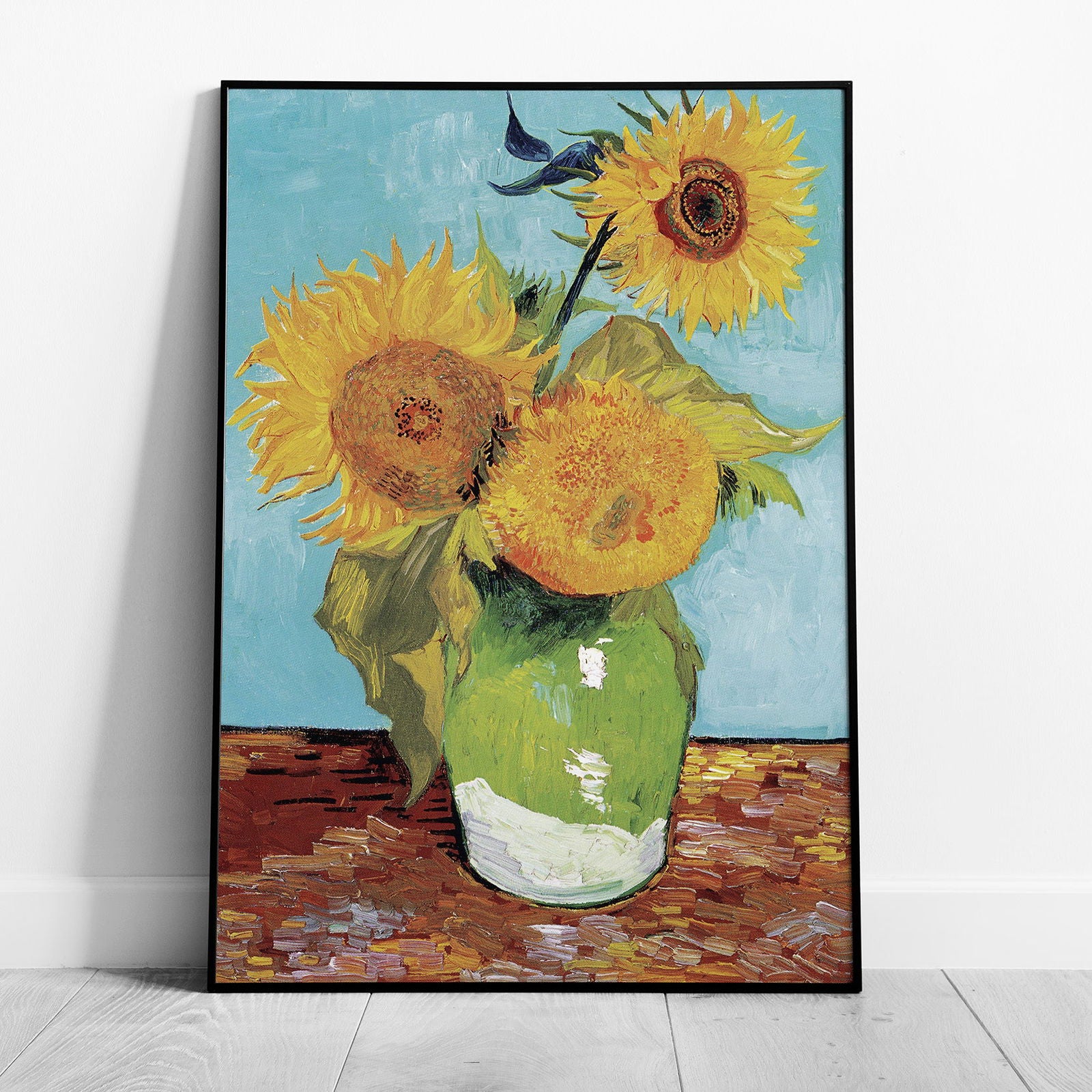 Vase with Three Sunflowers - Vincent van Gogh - Rolled Poster Wall Art Print - House Prints