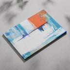 Vibrant Abstract Blue Horizon Layers - Framed Canvas Wall Art Print | House Prints