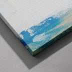 Vibrant Abstract Blue Horizon Layers - Framed Canvas Wall Art Print | House Prints