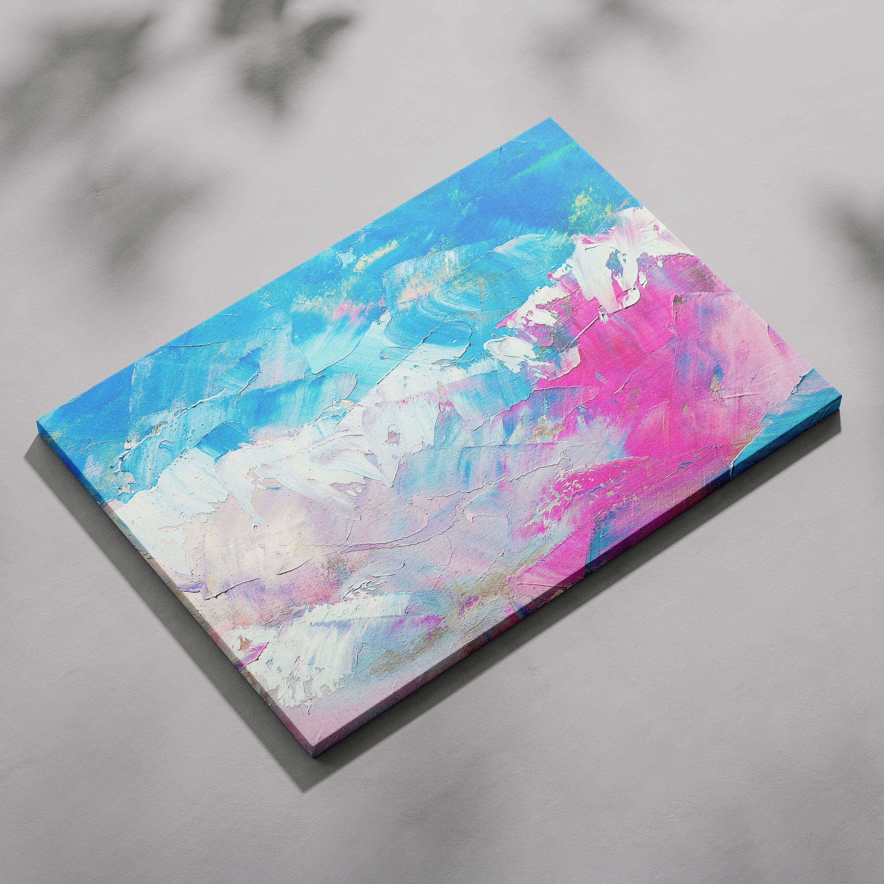 Vibrant Abstract Blue & Pink Hues - Framed Canvas Wall Art Print | House Prints