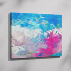 Vibrant Abstract Blue & Pink Hues - Framed Canvas Wall Art Print | House Prints
