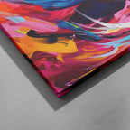 Vibrant Abstract Horse Colourful Brushstrokes - Framed Canvas Wall Art Print