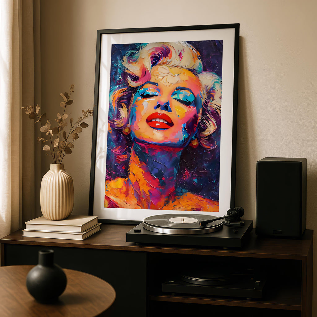 Vibrant Abstract Pop Art Icon Portrait - Rolled Poster Wall Art Print