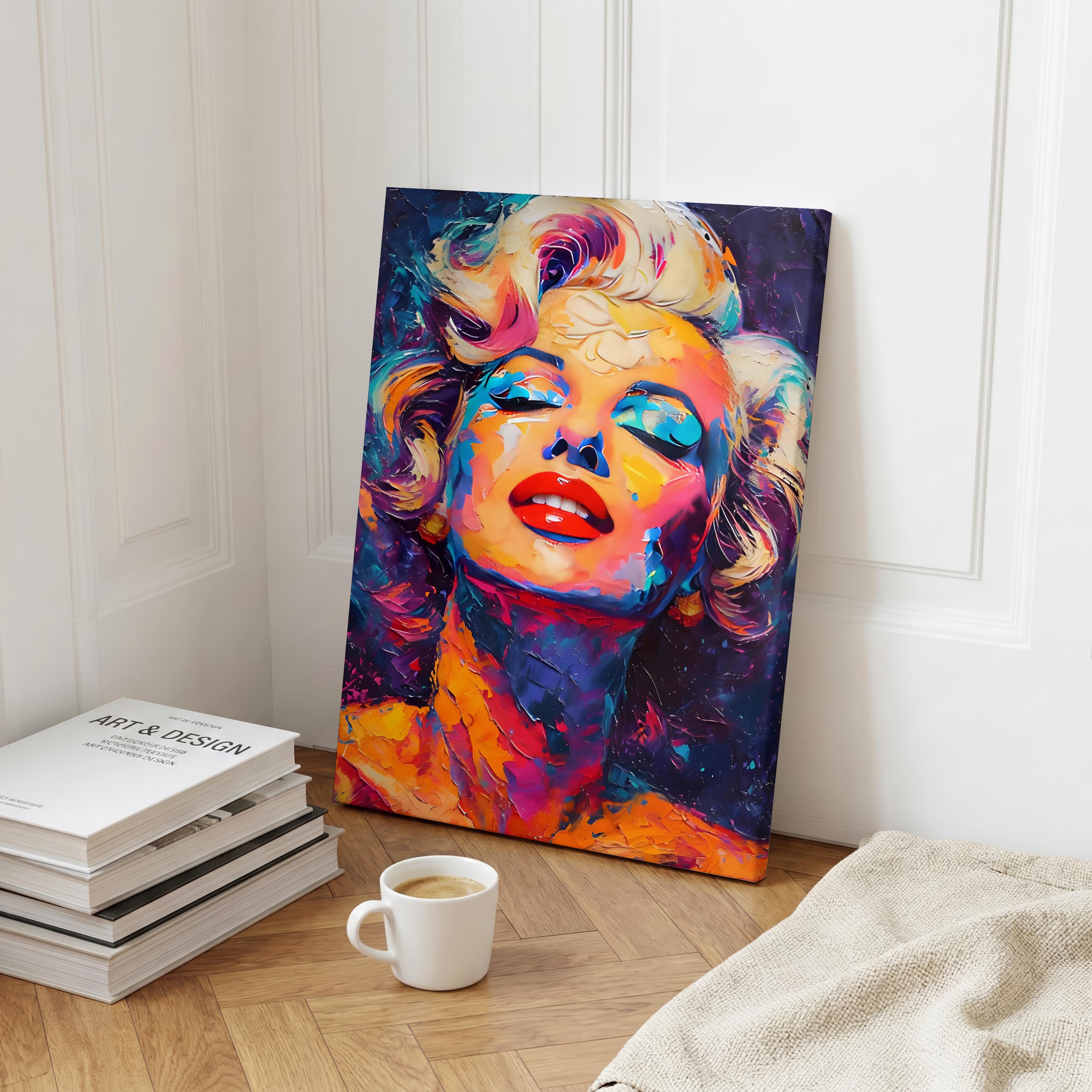 Vibrant Abstract Pop Art Icon Portrait - Framed Canvas Wall Art Print