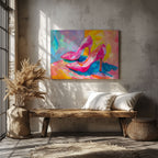 Vibrant Abstract Pink Heels - Framed Canvas Wall Art Print | House Prints