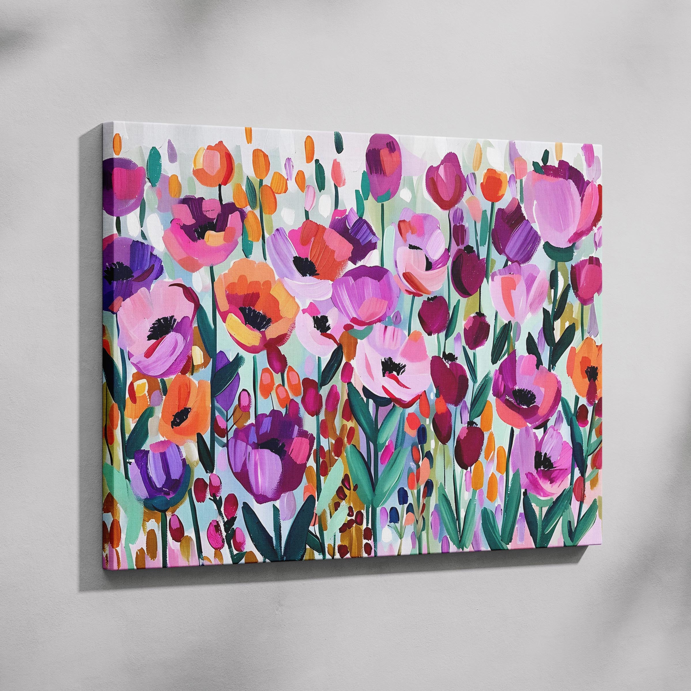 Vibrant Spring Floral Symphony - Framed Canvas Wall Art Print | House Prints