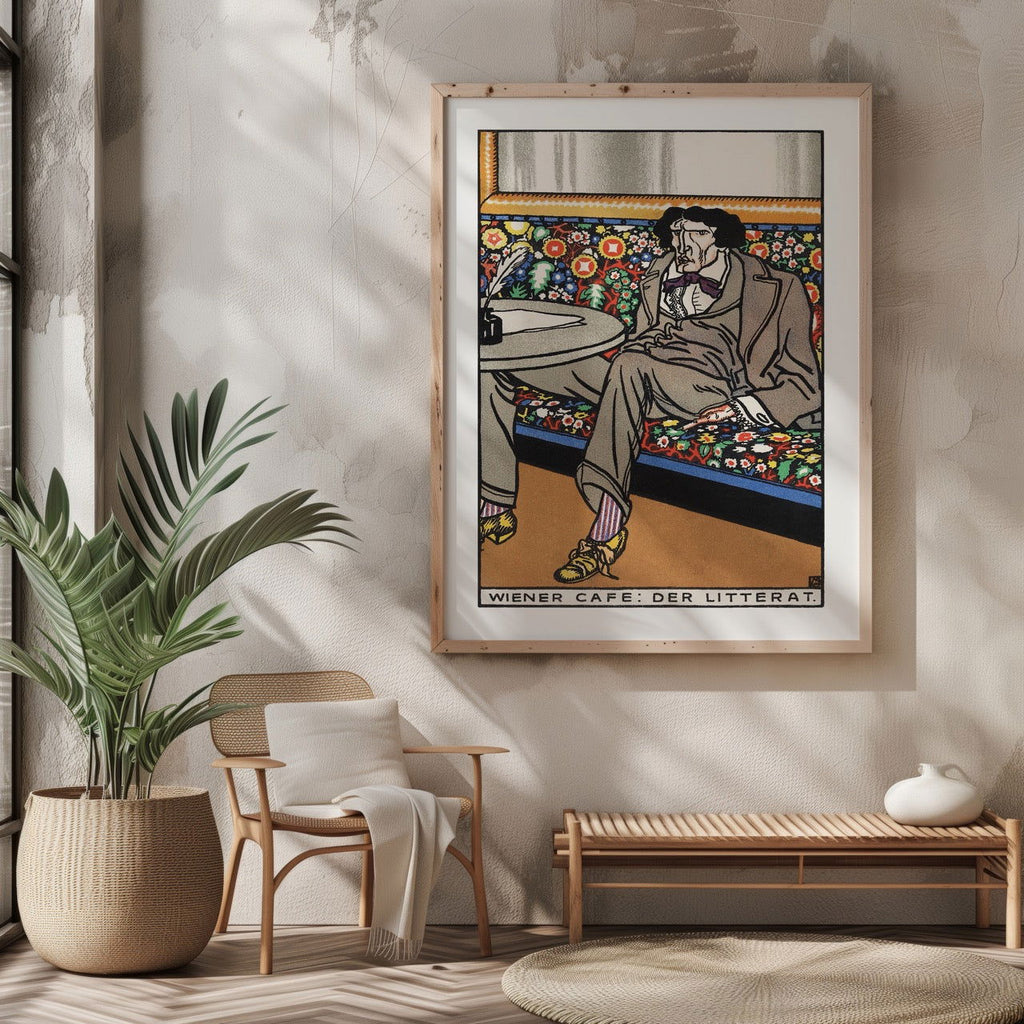 Viennese Café The Man of Letters - Moriz Jung - Rolled Poster Wall Art Print | House Prints