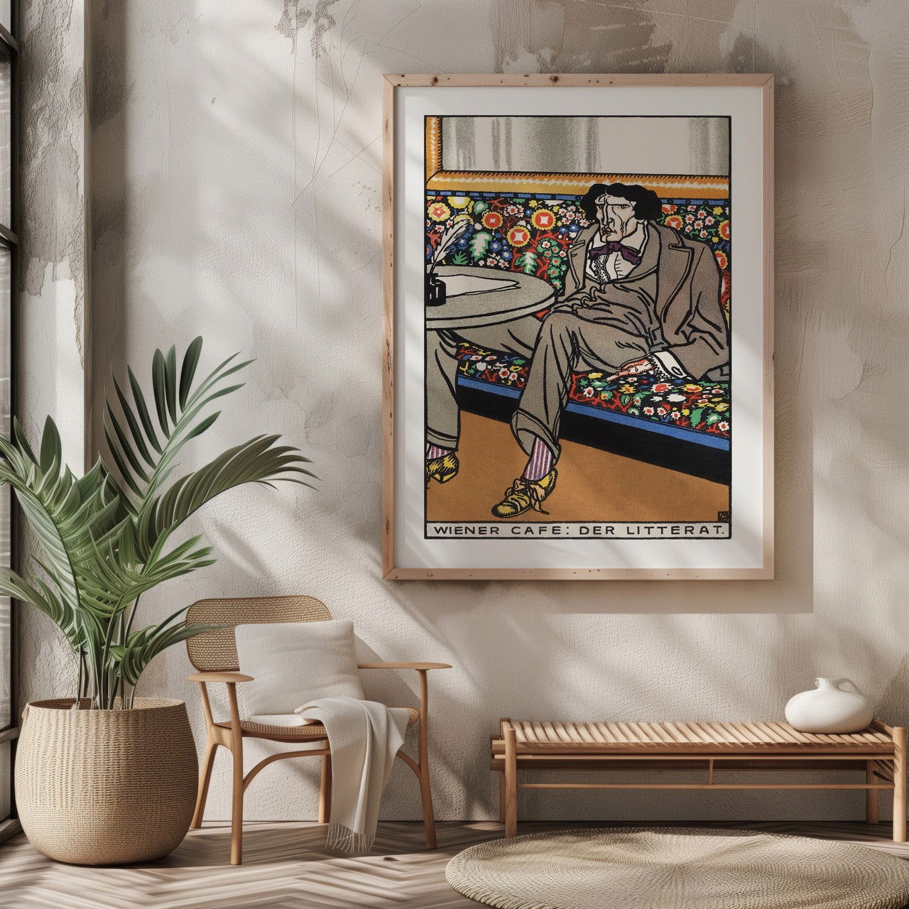 Viennese Café The Man of Letters - Moriz Jung - Rolled Poster Wall Art Print - House Prints