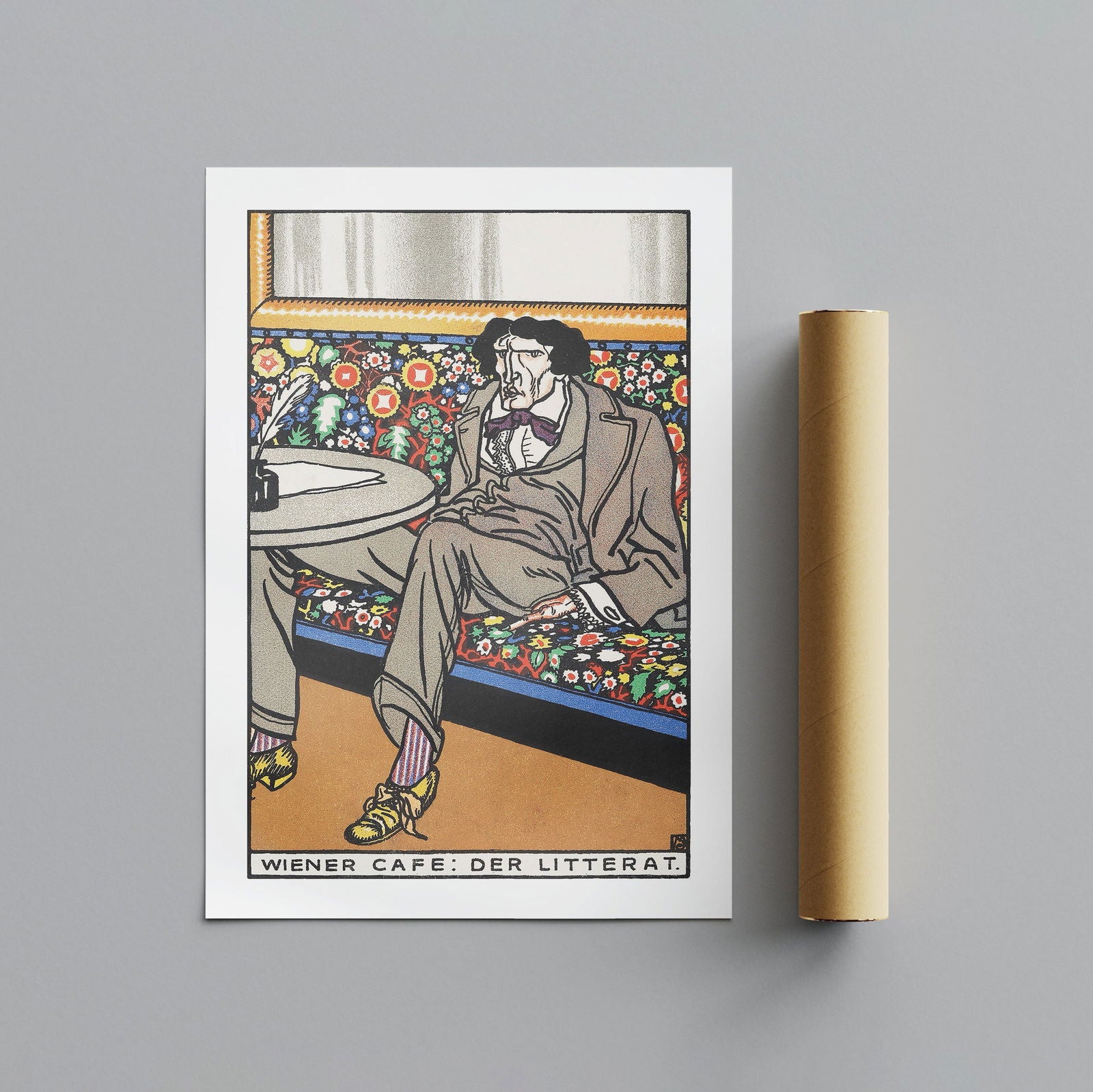 Viennese Café The Man of Letters - Moriz Jung - Rolled Poster Wall Art Print - House Prints
