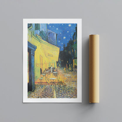Cafe Terrace at Night - Vincent van Gogh - Rolled Poster Wall Art Print - House Prints