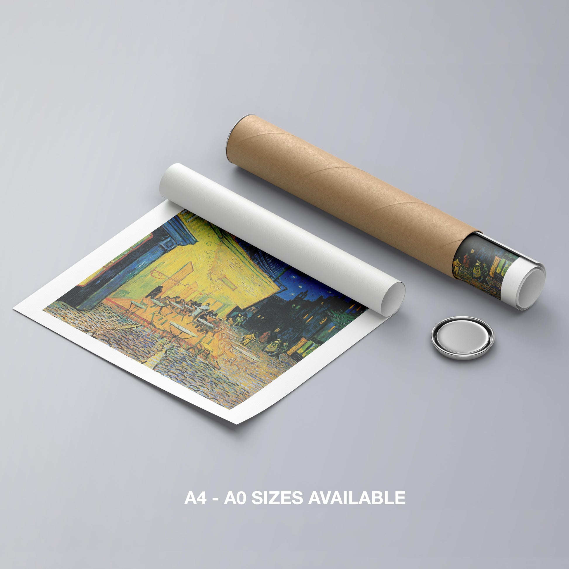 Cafe Terrace at Night - Vincent van Gogh - Rolled Poster Wall Art Print - House Prints