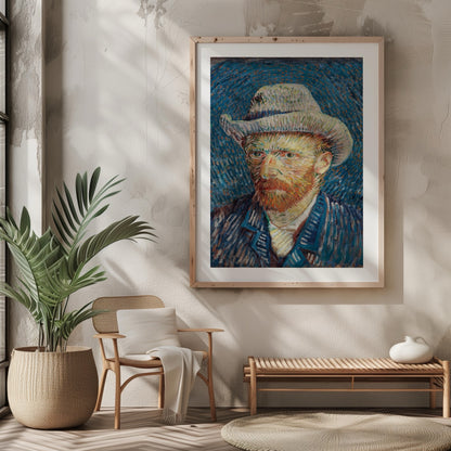 Self Portrait with Grey Felt Hat - Vincent van Gogh - Rolled Poster Wall Art Print - House Prints