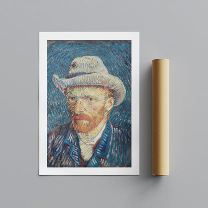 Self Portrait with Grey Felt Hat - Vincent van Gogh - Rolled Poster Wall Art Print - House Prints