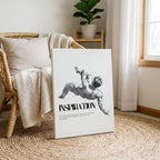 Vintage Classic Statue Sketch Inspiration Quote - Framed Canvas Wall Art Print | House Prints