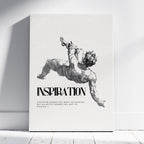 Vintage Classic Statue Sketch Inspiration Quote - Framed Canvas Wall Art Print | House Prints