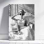Vintage Diamonds & Pearls Fashion Doll - Framed Canvas Wall Art Print | House Prints
