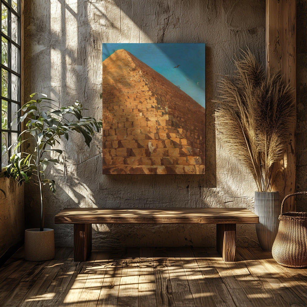 Timeless Vintage The Great Pyramid Egypt - Framed Canvas Wall Art Print | House Prints