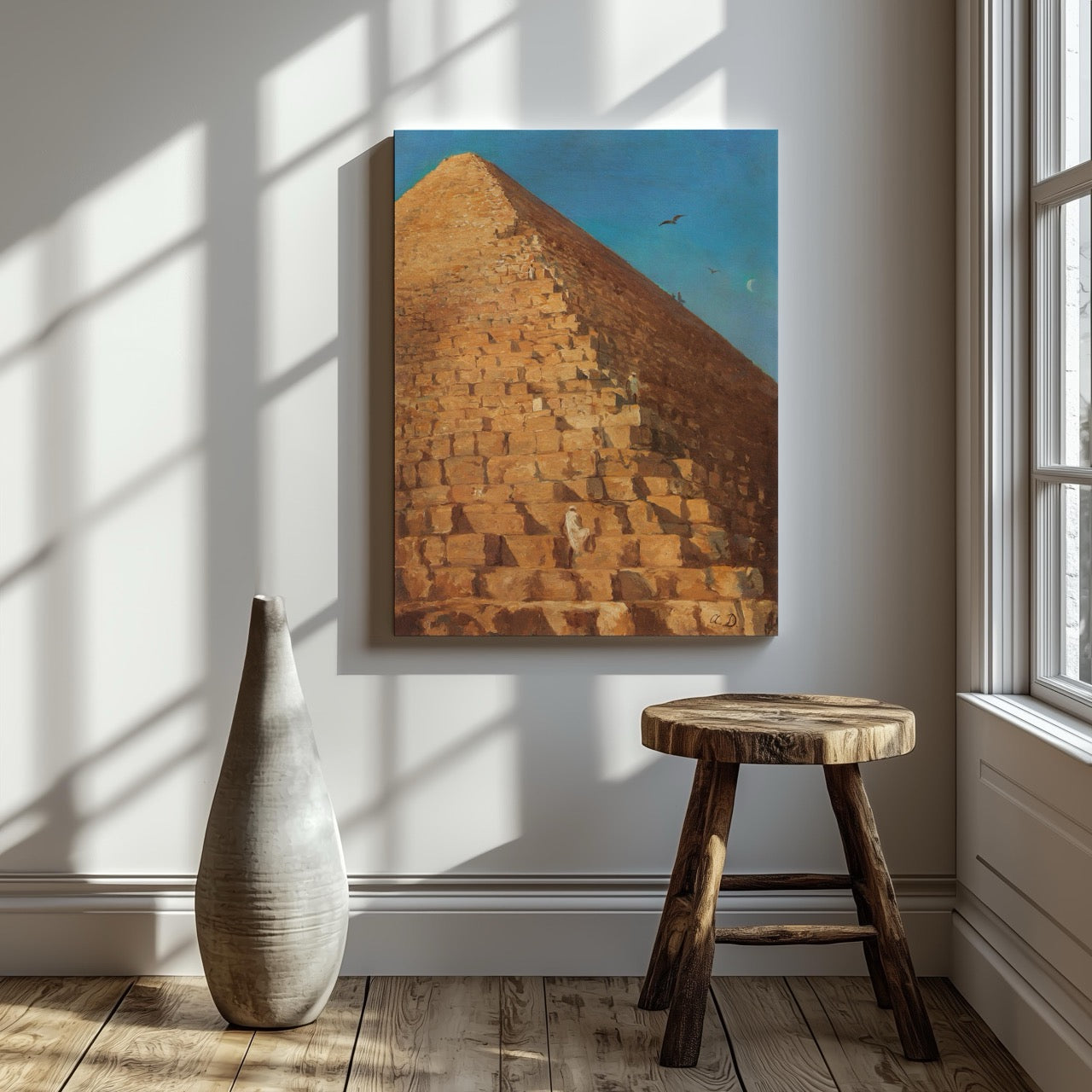 Timeless Vintage The Great Pyramid Egypt - Framed Canvas Wall Art Print - House Prints
