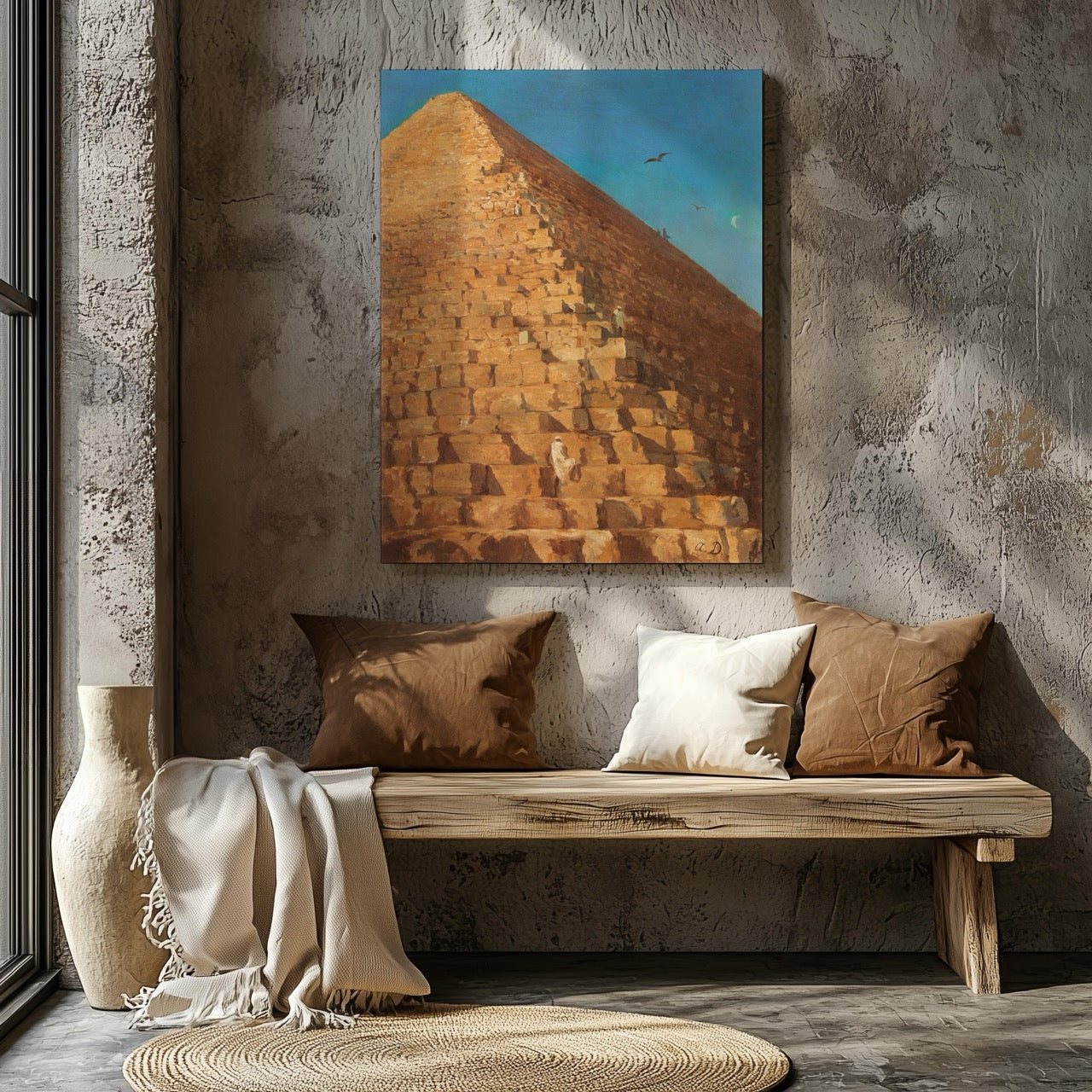 Timeless Vintage The Great Pyramid Egypt - Framed Canvas Wall Art Print | House Prints