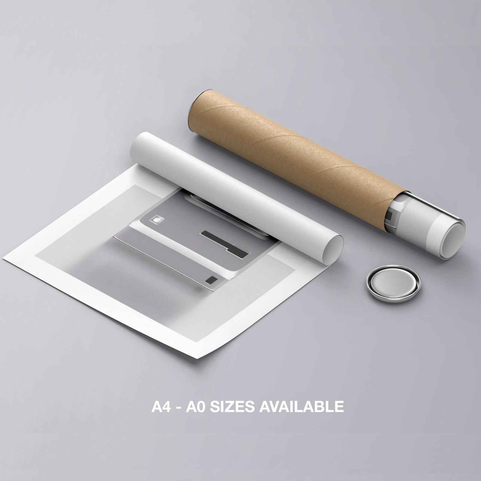 Vintage 90's Inspired Computer - Rolled Poster Wall Art Print - House Prints