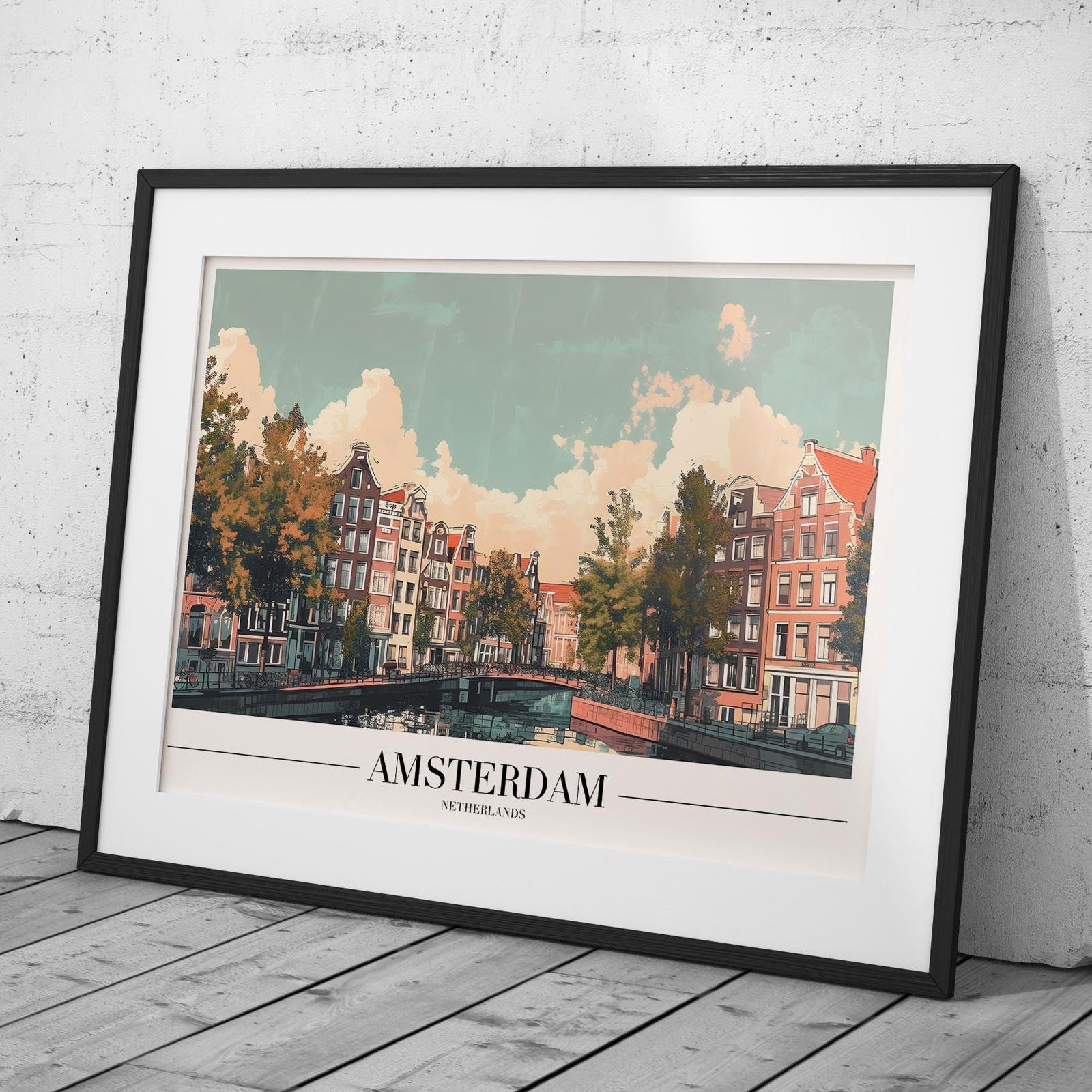 Classic Amsterdam City World Travel - Rolled Poster Wall Art Print | House Prints