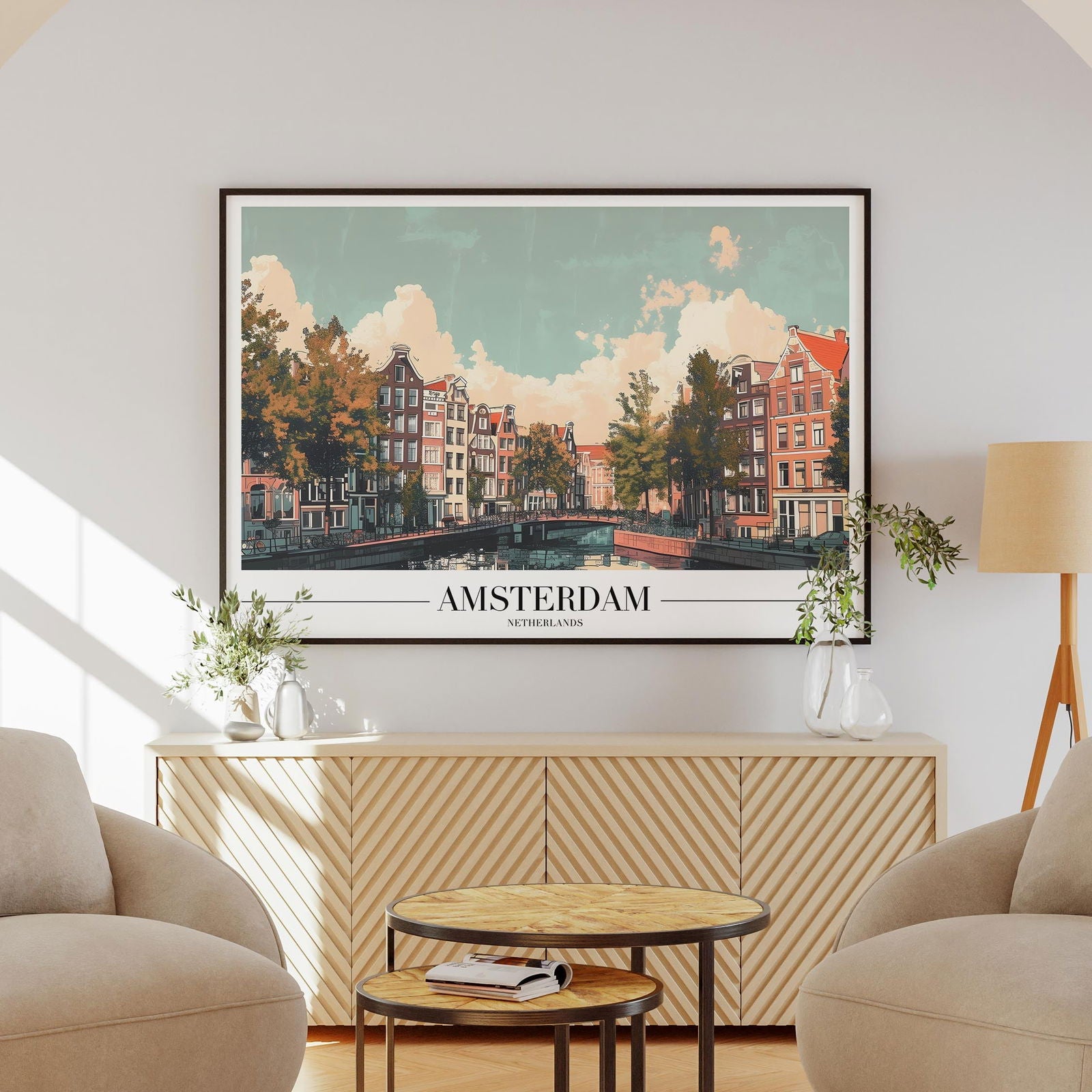 Classic Amsterdam City World Travel - Rolled Poster Wall Art Print | House Prints