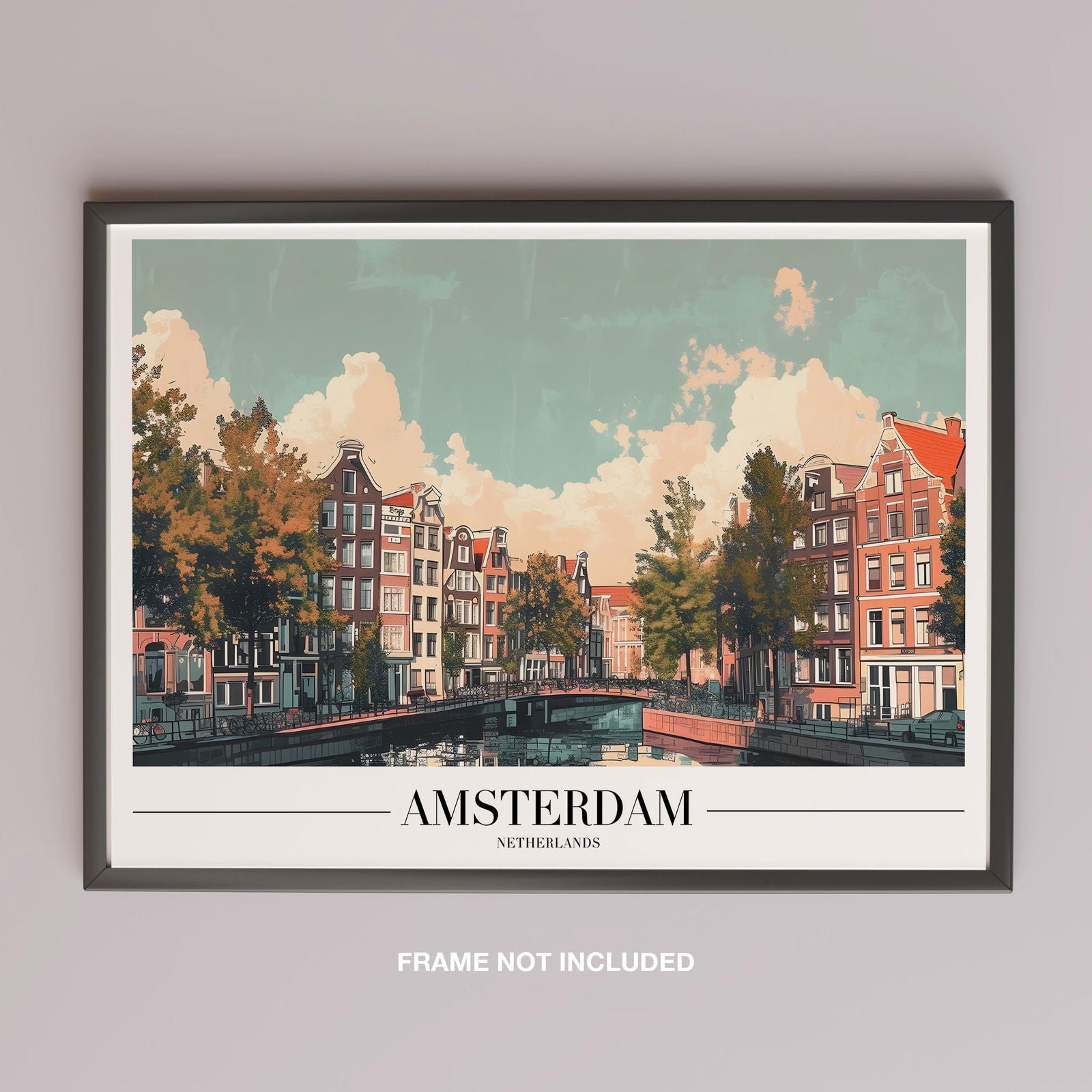 Classic Amsterdam City World Travel - Rolled Poster Wall Art Print | House Prints