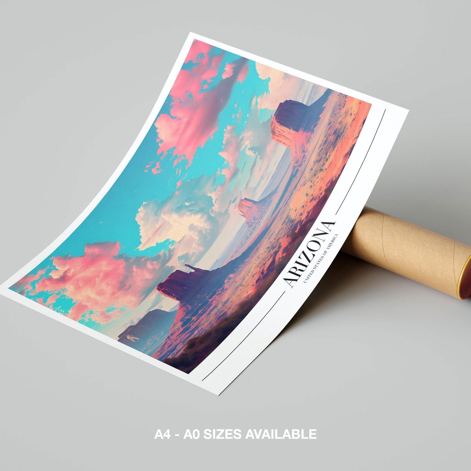 Majestic Arizona USA City World Travel - Rolled Poster Wall Art Print | House Prints