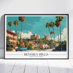 Glamorous Beverly Hills World City Travel - Rolled Poster Wall Art Print | House Prints
