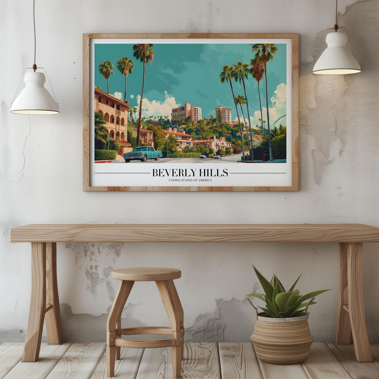 Glamorous Beverly Hills World City Travel - Rolled Poster Wall Art Print | House Prints