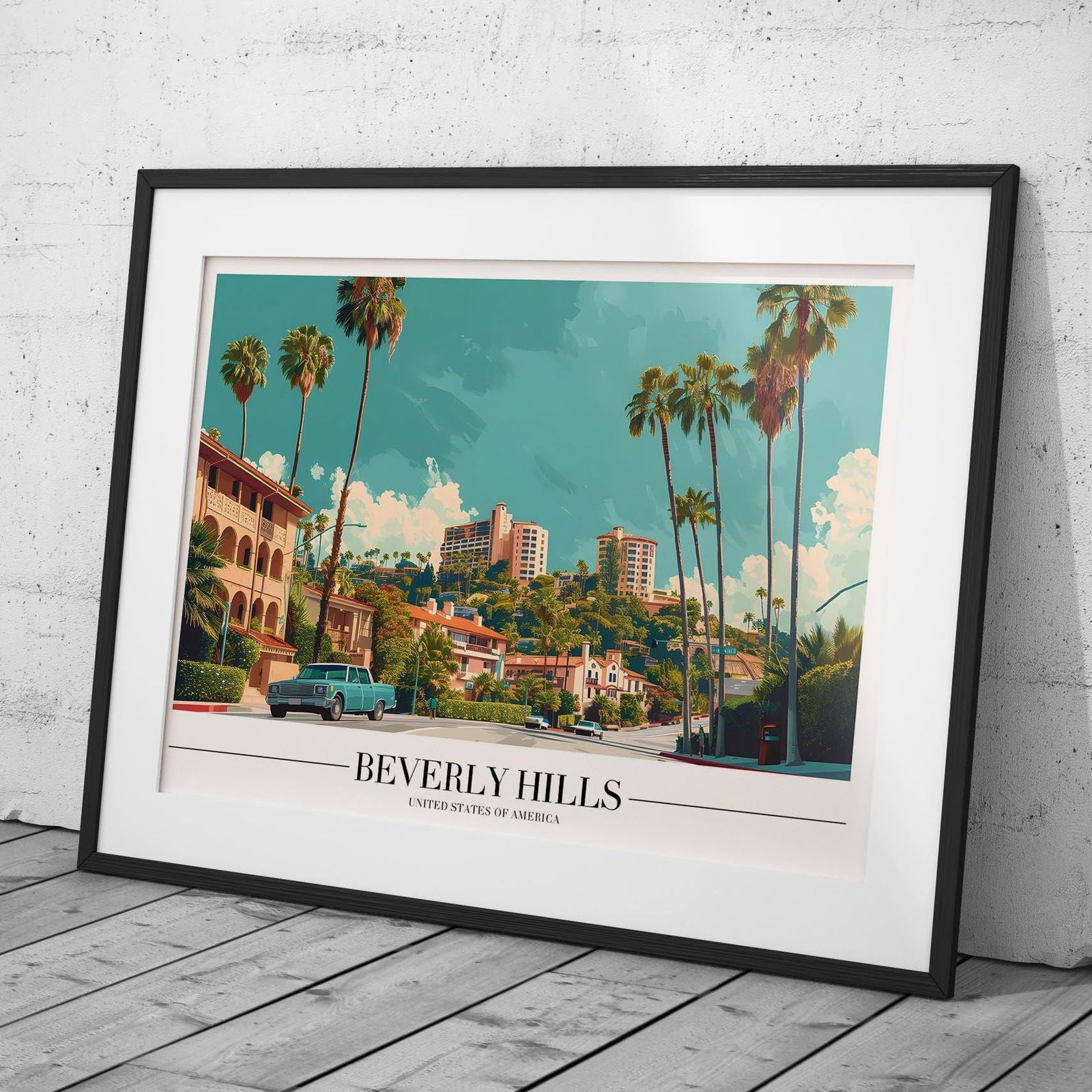 Glamorous Beverly Hills World City Travel - Rolled Poster Wall Art Print | House Prints