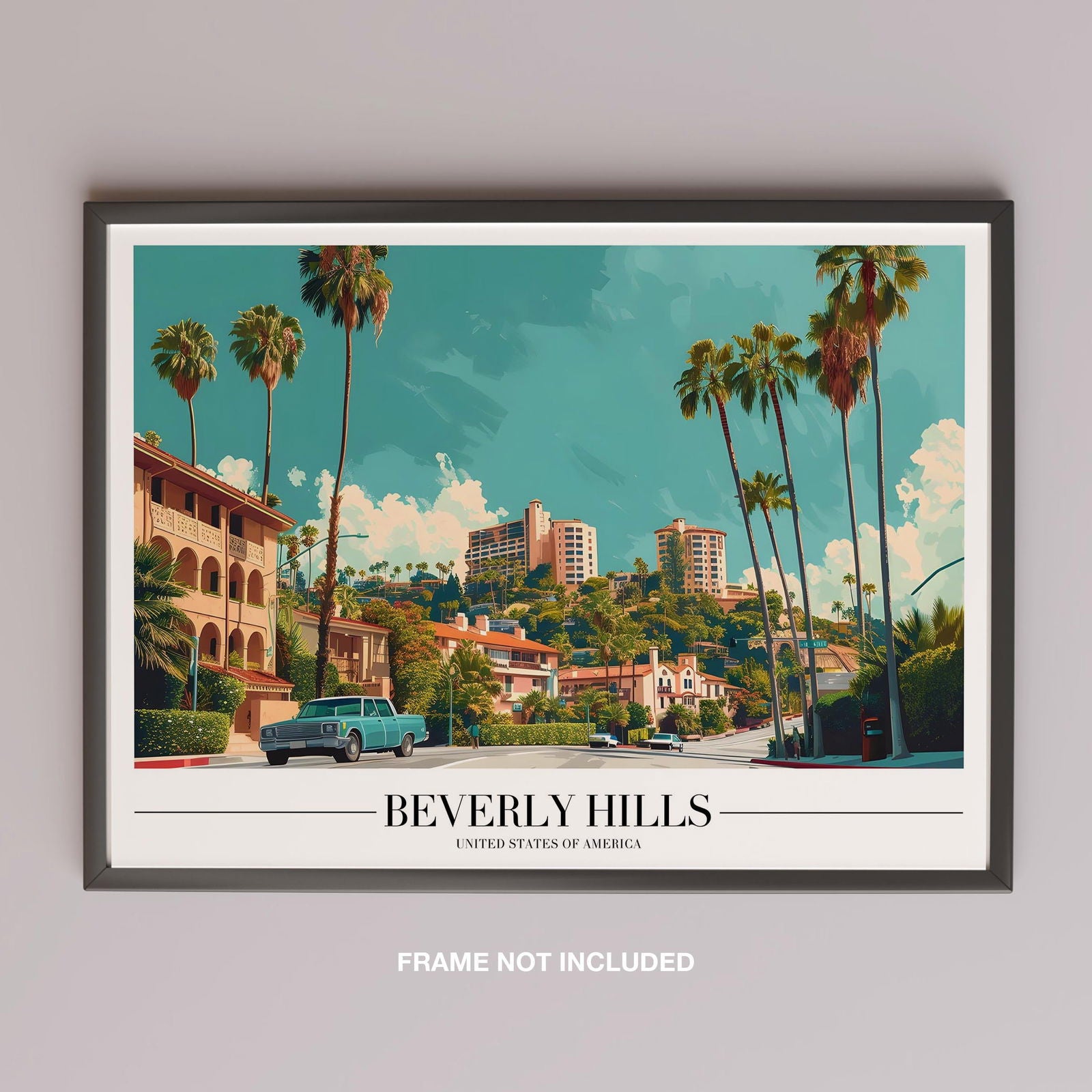 Glamorous Beverly Hills World City Travel - Rolled Poster Wall Art Print | House Prints