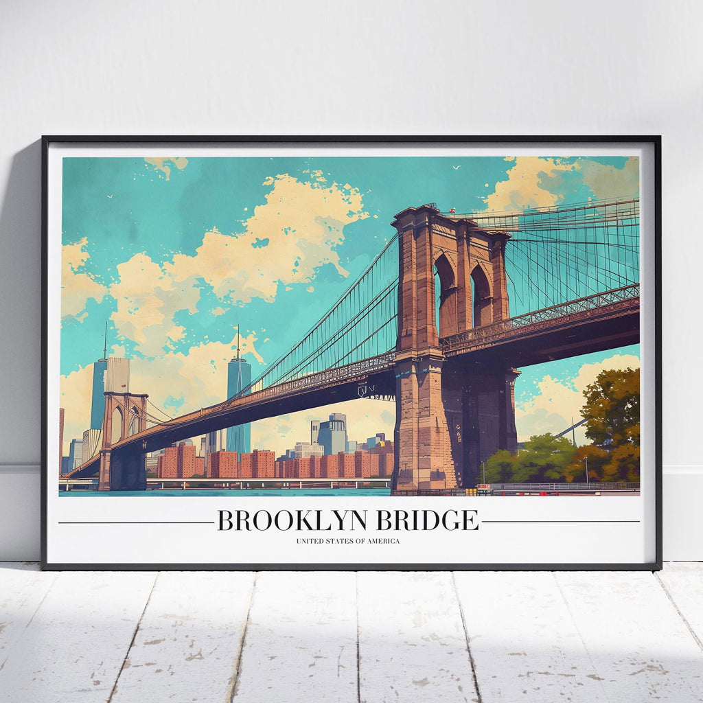 Brooklyn Bridge NYC City America World Travel - Rolled Poster Wall Art Print | House Prints