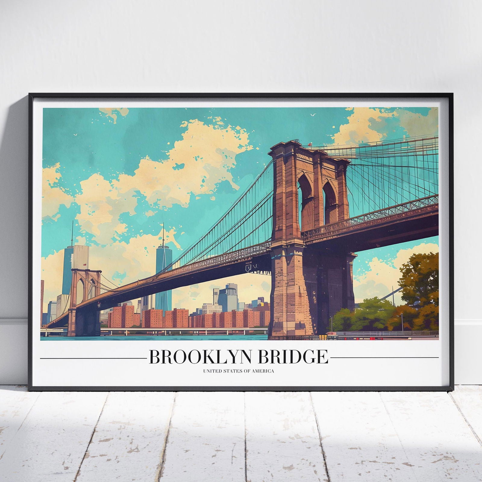 Brooklyn Bridge NYC City America World Travel - Rolled Poster Wall Art Print | House Prints